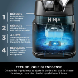 Ninja Detect Power Blender Pro & Single Serve 2-en-1, 1200W TB301EU | mixeur avec récipient 2L, 2 gobelets individuels, mixeur p
