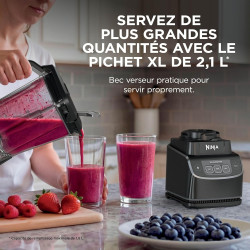 Ninja UltraCrush Mixeur Blender, 3 réglages de vitesse, 1,9L BP201EU | mode manuel Pulse (Impulsion), grande carafe à capacité d