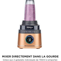 Ninja Detect Power Blender Pro & Single Serve 2-en-1, mixeur 1200W avec récipient 2L, 1 gobelets individuel, mixeur pour smoothi