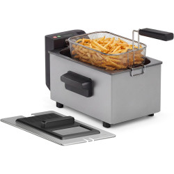 Tristar Friteuse à huile, 3L, Zone Froide, Thermostat réglable 190°C, Pièces lavables, Fenêtre, Rangement pour câble, Protection