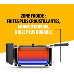Tristar Friteuse à huile, 3L, Zone Froide, Thermostat réglable 190°C, Pièces lavables, Fenêtre, Rangement pour câble, Protection