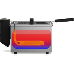 Tristar Friteuse en Acier Inoxydable, Capacité 5 L, 3000 W, Thermostat Réglable, Panier Amovible, Usage Semi Professionnel, FR-9