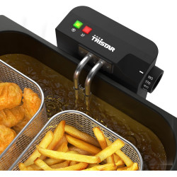Tristar Friteuse en Acier Inoxydable, Capacité 5 L, 3000 W, Thermostat Réglable, Panier Amovible, Usage Semi Professionnel, FR-9