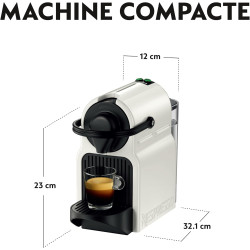 Nespresso Krups Inissia Blanc - Machine à café Compacte & Kit de bienvenue | Cafetière capsule capable de préparer Espresso et L