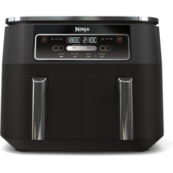 Ninja Foodi Dual Zone Air Fryer numérique, 2 tiroirs, 7,6L, 4-en-1 AF200EU | sans huile, Friture à air, Max Crisp, Rôtissage, Ré