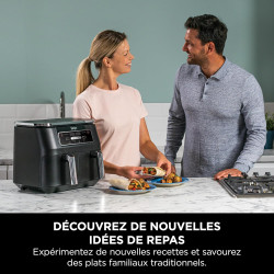 Ninja Foodi Dual Zone Air Fryer numérique, 2 tiroirs, 7,6L, 4-en-1 AF200EU | sans huile, Friture à air, Max Crisp, Rôtissage, Ré