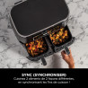 Ninja Foodi Dual Zone Air Fryer numérique, 2 tiroirs, 7,6L, 4-en-1 AF200EU | sans huile, Friture à air, Max Crisp, Rôtissage, Ré