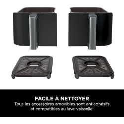 Ninja Foodi Dual Zone Air Fryer numérique, 2 tiroirs, 7,6L, 4-en-1 AF200EU | sans huile, Friture à air, Max Crisp, Rôtissage, Ré