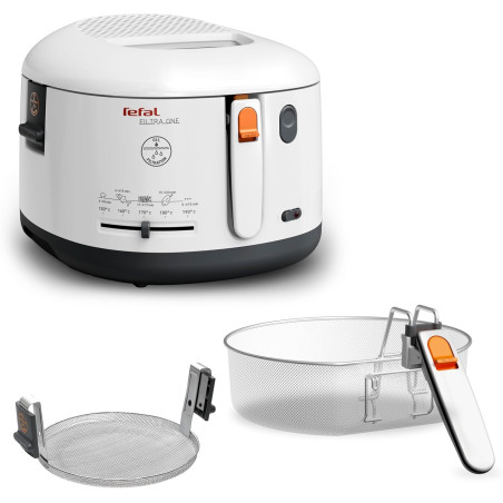 Tefal - Filtra One - Friteuse classique - 2,1L - Blanc | Friteuse électrique avec huile - Système de filtration breveté pour éli
