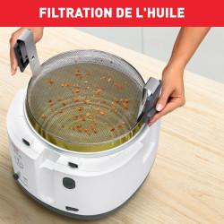 Tefal - Filtra One - Friteuse classique - 2,1L - Blanc | Friteuse électrique avec huile - Système de filtration breveté pour éli
