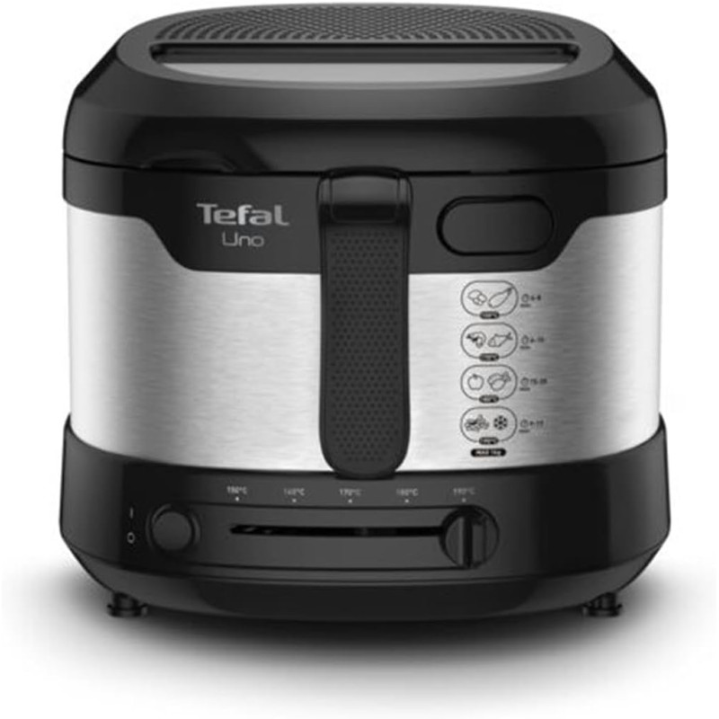 Tefal - Friteuse Uno M Capacité pour - 1 kg - 4 personnes - Inox | Friteuse électrique avec huile pour 4 personnes - Thermostat 