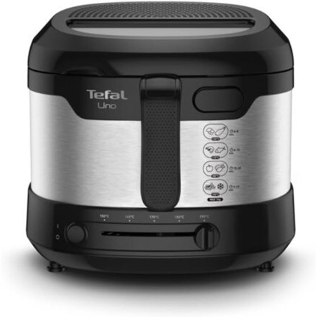 Tefal - Friteuse Uno M Capacité pour - 1 kg - 4 personnes - Inox | Friteuse électrique avec huile pour 4 personnes - Thermostat 