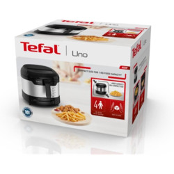Tefal - Friteuse Uno M Capacité pour - 1 kg - 4 personnes - Inox | Friteuse électrique avec huile pour 4 personnes - Thermostat 