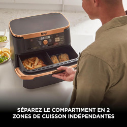 Ninja Foodi FlexDrawer Air Fryer 2 Compartiments, 10,4L, 7 en 1 AF500EUCP | Séparateur Amovible Grande Capacité de 10.4L, Air Fr