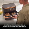 Ninja Foodi FlexDrawer Air Fryer 2 Compartiments, 10,4L, 7 en 1 AF500EUCP | Séparateur Amovible Grande Capacité de 10.4L, Air Fr