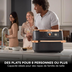 Ninja Foodi FlexDrawer Air Fryer 2 Compartiments, 10,4L, 7 en 1 AF500EUCP | Séparateur Amovible Grande Capacité de 10.4L, Air Fr