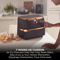 Ninja Foodi FlexDrawer Air Fryer 2 Compartiments, 10,4L, 7 en 1 AF500EUCP | Séparateur Amovible Grande Capacité de 10.4L, Air Fr