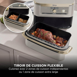 Ninja Foodi FlexDrawer Air Fryer 2 Compartiments, 10,4L, 7 en 1 AF500EUSD | Séparateur Amovible Grande Capacité de 10.4L, Air Fr