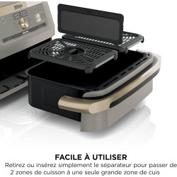Ninja Foodi FlexDrawer Air Fryer 2 Compartiments, 10,4L, 7 en 1 AF500EUSD | Séparateur Amovible Grande Capacité de 10.4L, Air Fr