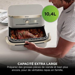Ninja Foodi FlexDrawer Air Fryer 2 Compartiments, 10,4L, 7 en 1 AF500EUSD | Séparateur Amovible Grande Capacité de 10.4L, Air Fr