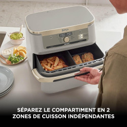 Ninja Foodi FlexDrawer Air Fryer 2 Compartiments, 10,4L, 7 en 1 AF500EUSD | Séparateur Amovible Grande Capacité de 10.4L, Air Fr