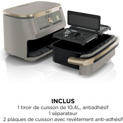 Ninja Foodi FlexDrawer Air Fryer 2 Compartiments, 10,4L, 7 en 1 AF500EUSD | Séparateur Amovible Grande Capacité de 10.4L, Air Fr