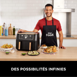 Ninja Foodi MAX Dual Zone Air Fryer, 2 Tiroirs, 9,5L, 6-en-1 AF400EUCP | Sans Huile, Air Fry, Max Crisp, Rôtir, Cuire, Paniers A