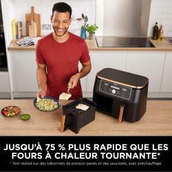Ninja Foodi MAX Dual Zone Air Fryer, 2 Tiroirs, 9,5L, 6-en-1 AF400EUCP | Sans Huile, Air Fry, Max Crisp, Rôtir, Cuire, Paniers A