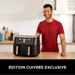 Ninja Foodi MAX Dual Zone Air Fryer, 2 Tiroirs, 9,5L, 6-en-1 AF400EUCP | Sans Huile, Air Fry, Max Crisp, Rôtir, Cuire, Paniers A