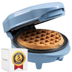 Bestron Mini gaufrier pour gaufres classiques, Petit gaufrier avec revêtement anti-adhésif, pour les anniversaires d'enfants, le