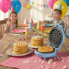 Bestron Mini gaufrier pour gaufres classiques, Petit gaufrier avec revêtement anti-adhésif, pour les anniversaires d'enfants, le
