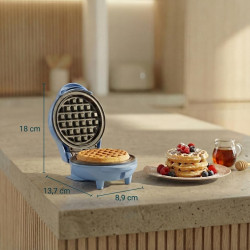 Bestron Mini gaufrier pour gaufres classiques, Petit gaufrier avec revêtement anti-adhésif, pour les anniversaires d'enfants, le
