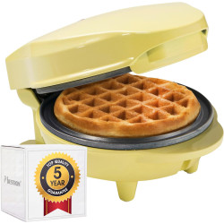Bestron Mini gaufrier pour gaufres classiques, Petit gaufrier avec revêtement anti-adhésif, pour les anniversaires d'enfants, le