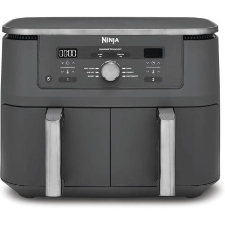 Ninja Air Fryer Dual Zone MAX numérique, Friteuse à air chaud, 6en1 DZ400EU | grande capacité, 9,5 L, Sans huile, Air Fry, Crous