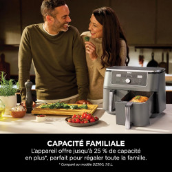 Ninja Air Fryer Dual Zone MAX numérique, Friteuse à air chaud, 6en1 DZ400EU | grande capacité, 9,5 L, Sans huile, Air Fry, Crous