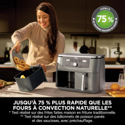 Ninja Air Fryer Dual Zone MAX numérique, Friteuse à air chaud, 6en1 DZ400EU | grande capacité, 9,5 L, Sans huile, Air Fry, Crous
