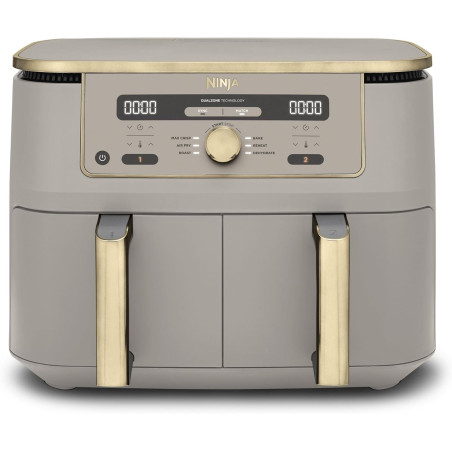 Ninja Air Fryer Dual Zone MAX numérique, Friteuse à air chaud DZ400EUSTGD | 6 en 1, grande capacité, 9,5 L, Sans huile, Air Fry,