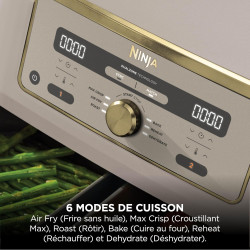 Ninja Air Fryer Dual Zone MAX numérique, Friteuse à air chaud DZ400EUSTGD | 6 en 1, grande capacité, 9,5 L, Sans huile, Air Fry,