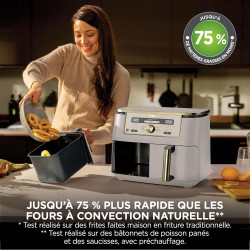 Ninja Air Fryer Dual Zone MAX numérique, Friteuse à air chaud DZ400EUSTGD | 6 en 1, grande capacité, 9,5 L, Sans huile, Air Fry,