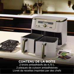 Ninja Air Fryer Dual Zone MAX numérique, Friteuse à air chaud DZ400EUSTGD | 6 en 1, grande capacité, 9,5 L, Sans huile, Air Fry,