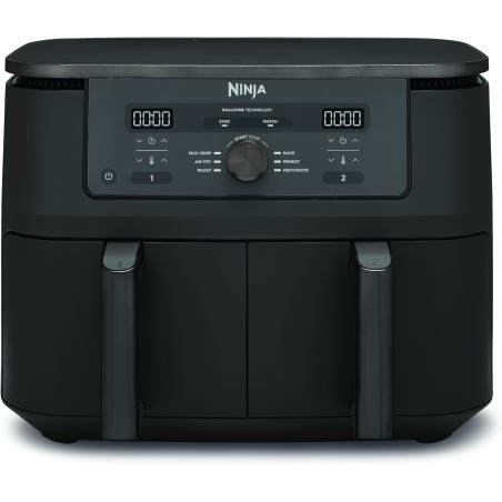 Ninja MAX DualZone Air Fryer XL numérique, deux compartiments, 9,5 L, 6-en-1, Air Fry, Max Crisp, Roast, Bake, Reheat, Dehydrate