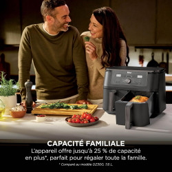 Ninja MAX DualZone Air Fryer XL numérique, deux compartiments, 9,5 L, 6-en-1, Air Fry, Max Crisp, Roast, Bake, Reheat, Dehydrate