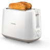 Philips Grille-pain Daily, 2 fentes larges, 8 réglages, 830W, Blanc | Toaster avec réchauffe-viennoiseries, Décongélation & arrê
