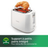 Philips Grille-pain Daily, 2 fentes larges, 8 réglages, 830W, Blanc | Toaster avec réchauffe-viennoiseries, Décongélation & arrê
