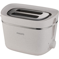 Philips Grille-pain Édition Eco Conscious, 2 Fentes, 8 Réglages, Réchauffe-Viennoiseries, Décongélation, Fabriqué à partir d'Hui