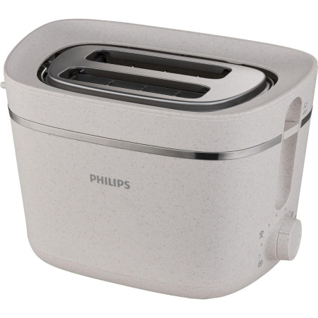 Philips Grille-pain Édition Eco Conscious, 2 Fentes, 8 Réglages, Réchauffe-Viennoiseries, Décongélation, Fabriqué à partir d'Hui