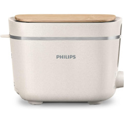 Philips Grille-pain Édition Eco Conscious, 2 Fentes, 8 Réglages, Réchauffe-Viennoiseries, Décongélation, Fabriqué à partir d'Hui