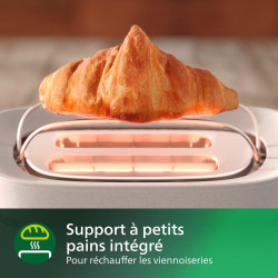Philips Grille-pain Édition Eco Conscious, 2 Fentes, 8 Réglages, Réchauffe-Viennoiseries, Décongélation, Fabriqué à partir d'Hui