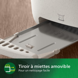 Philips Grille-pain Édition Eco Conscious, 2 Fentes, 8 Réglages, Réchauffe-Viennoiseries, Décongélation, Fabriqué à partir d'Hui