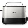 Philips Grille-pain - 2 Fentes, 7 Réglages, Réchauffe-Viennoiseries, Décongélation, Surélévation, Arrêt Automatique, Noir (HD263